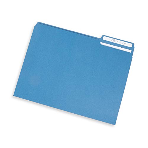 Minimalist File Folder, 1/3 Cut Tab, Letter Size, Blue, Great for Essentials