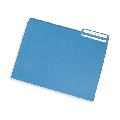 Minimalist File Folder, 1/3 Cut Tab, Letter Size, Blue, Great for Essentials