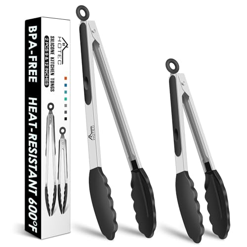 Modern HOTEC top-tier Stainless Steel Locking Kitchen Tongs Set