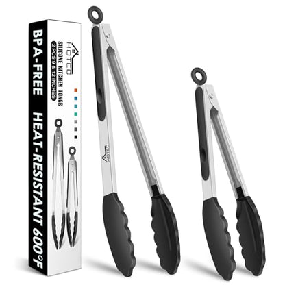 Modern HOTEC top-tier Stainless Steel Locking Kitchen Tongs Set